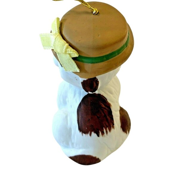 Vintage Giftco Porcelian Smiling Puppy Hanging Bell Christmas Ornament - Picture 6 of 8